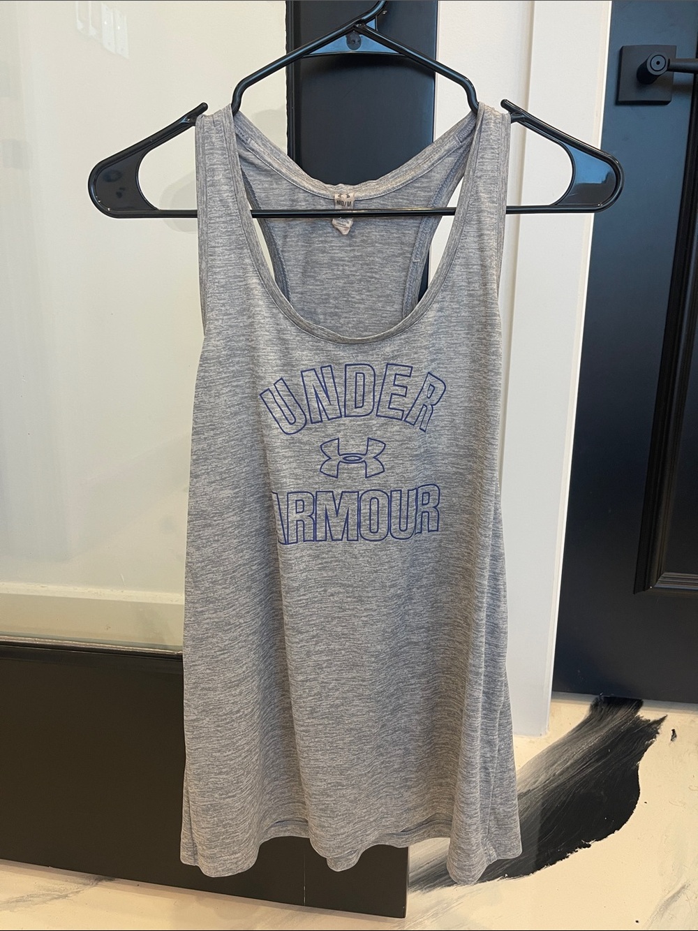 Under Armour Heather Gray Tank with Blue Logo